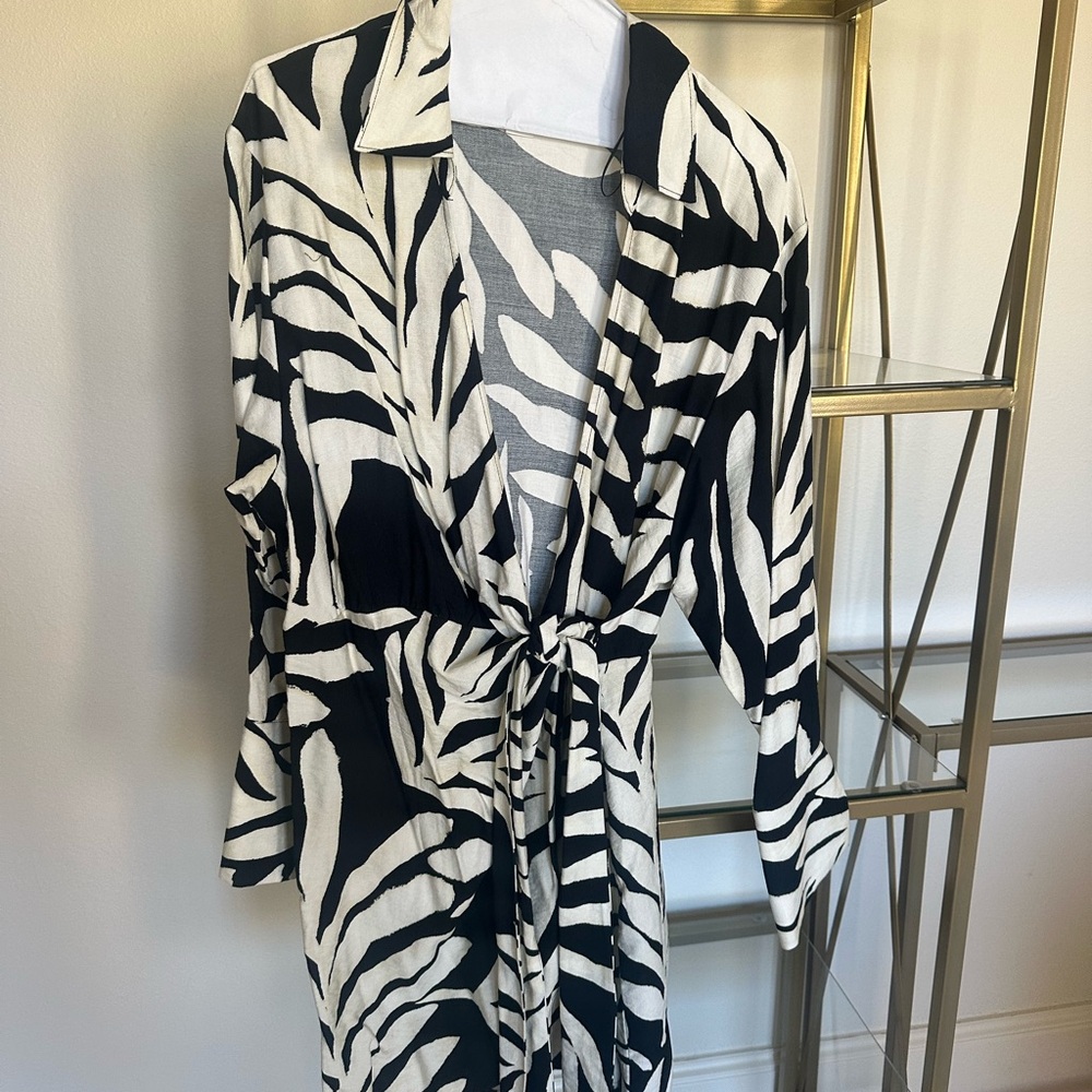 H&M Black and White Zebra Print Mini Dress